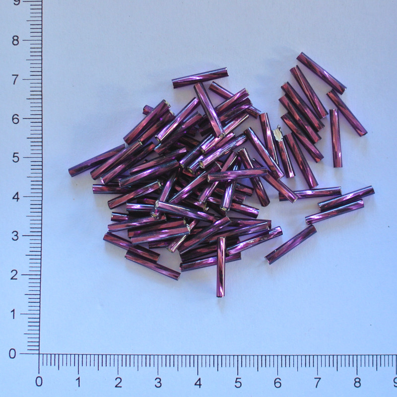 Skleněné tyčky 15mm fialová tmavá kroucená (10g)