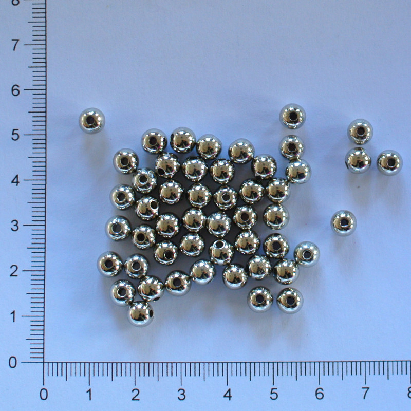 Plastová kulička 6mm platina (50ks)