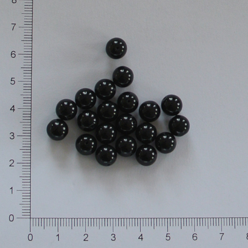 Skleněné kuličky 8mm černá (20ks)
