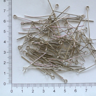 Ketlovací jehly 3cm x 0,7mm - platina (50ks)