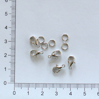 Karabinka 10mm - platina (5ks)