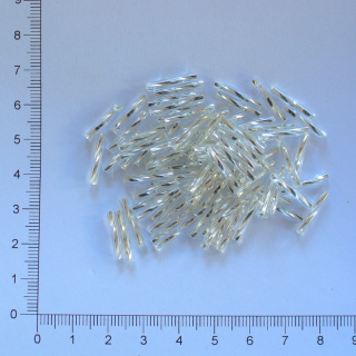 Skleněné tyčky 15mm stříbrná kroucená (10g)
