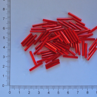 Skleněné tyčky 15mm červená světlá (10g)