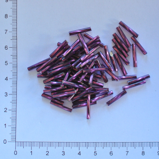 Skleněné tyčky 15mm fialová tmavá kroucená (10g)