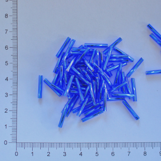 Skleněné tyčky 15mm modrá kroucená (10g)