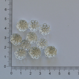 Kaplík stříbrný kov 12 mm (20ks)