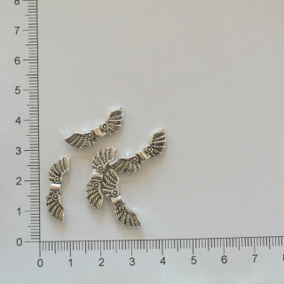 Kovová křidýlka 21x6 mm starostříbro (5ks)