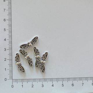 Kovová křidýlka 21x6 mm starostříbro (5ks)