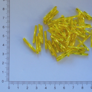 Skleněné tyčky 20mm žlutá kroucená (10g)