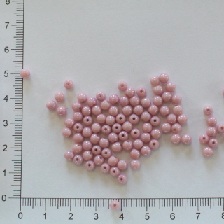 Skleněné kuličky růžový listr 4 mm (100ks)