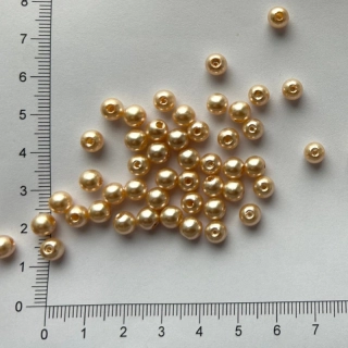 Plastová kulička 6mm béžovo zlatá (50ks)