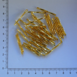 Skleněné tyčky 30mm zlatá kroucená (10g)