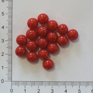 Skleněné kuličky 8 mm tm. červené plnobarevné mramor. (20ks)