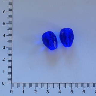 Skleněné broušené kapky 16x12mm modrá tmavá (2ks)