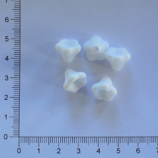Skleněné zvonky 13x10mm bílá AB (5ks)