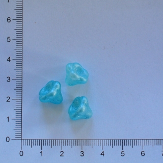 Skleněný zvonek 13x10mm modrá azuro