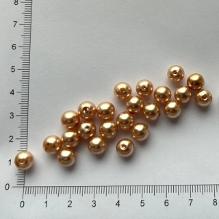 Plastová kulička 8mm zlatobéžová (25ks)