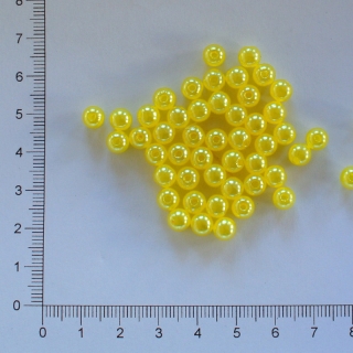 Plastová kulička 6mm žlutá (50ks)