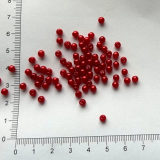 Plastová kulička 4mm červená (100ks)