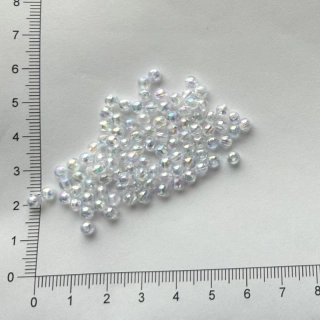 Plastová kulička 4mm čirá s AB (100ks)