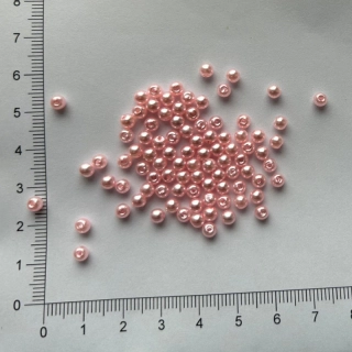 Plastová kulička 4mm růžová (100ks)