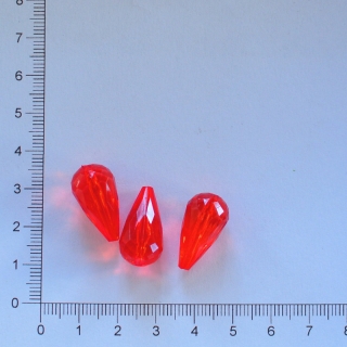 Plastová kapka 21x11,5mm červená