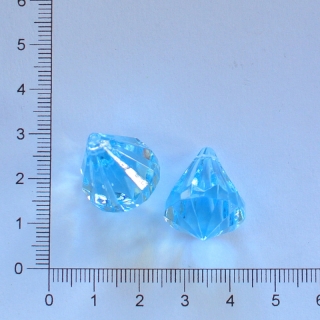 Plastový diamant 23x18mm modrý