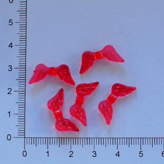 Plastová křidýlka 21x10mm červená (5ks)