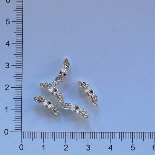 Kovová křidýlka 14x5mm stříbrná (5ks)