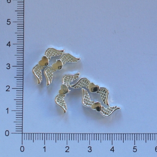 Kovová křidýlka 20x7mm stříbrná (5ks)
