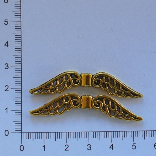 Kovová křidýlka 50x12mm zlatá (2ks)