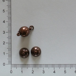 Magnetické zapínání koule 10mm staroměď