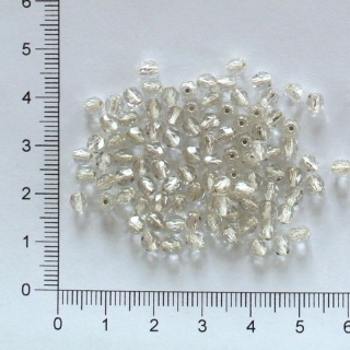 Skleněné ohňovky 4mm čirá se stříbrným průtahem (100ks)