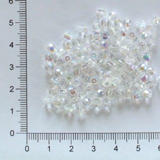 Skleněné ohňovky 4mm čirá s AB (100ks)